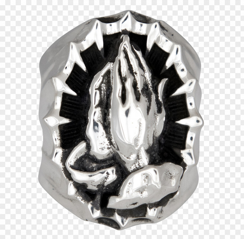 Silver Ring Prayer Hand PNG