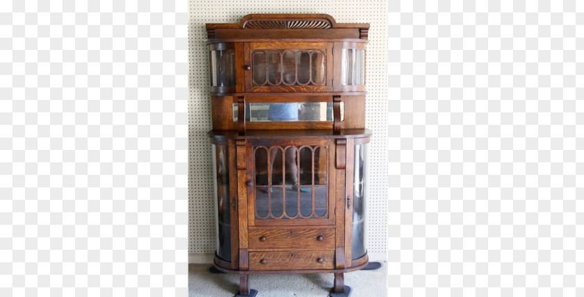 China Cabinet Chiffonier Cupboard Shelf Antique Hardwood PNG