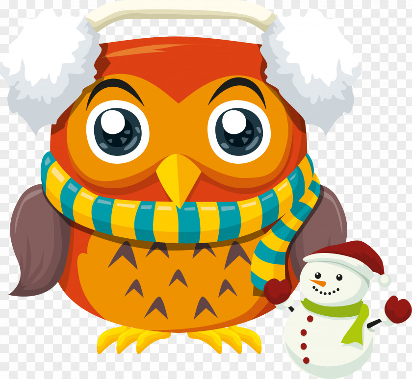 Owls Cartoon Christmas PNG
