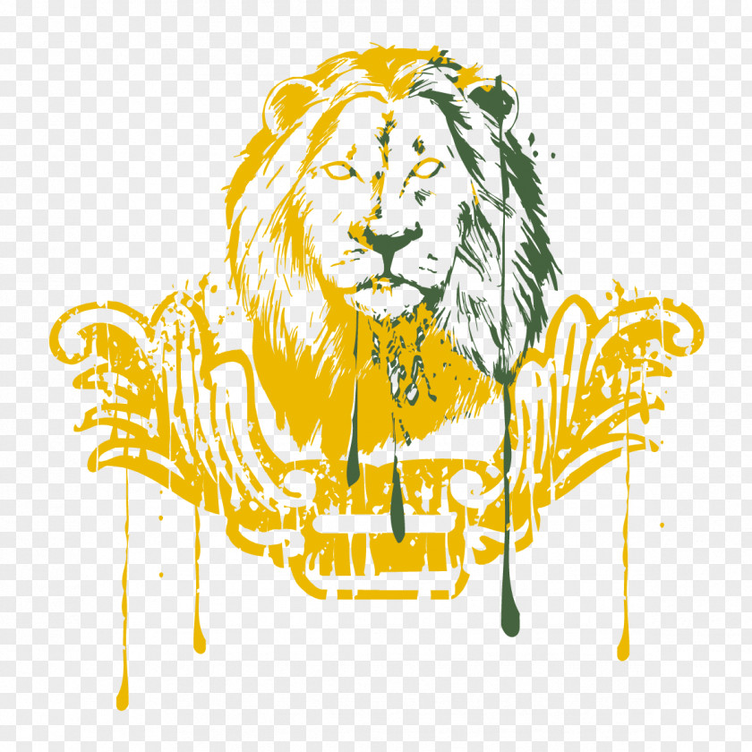Drawing Lion Watercolor Painting Illustration PNG