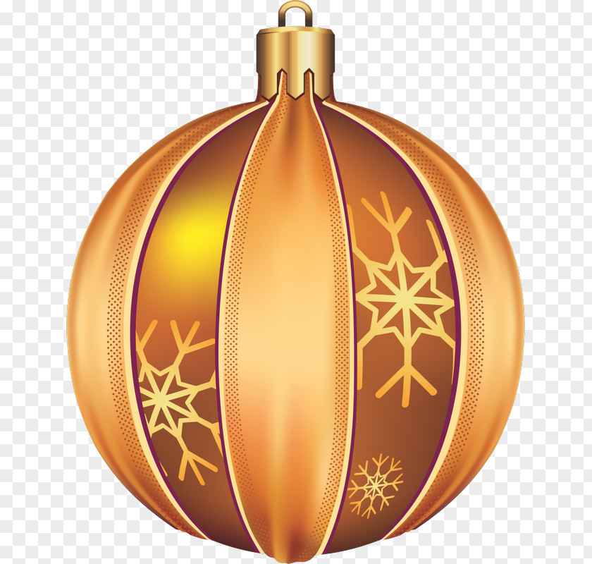Golden Ornament Pumpkin New Year Clip Art PNG