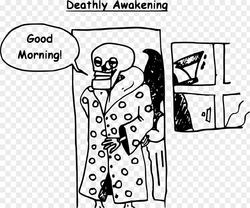 Good Morning Black And White Comics Clip Art PNG