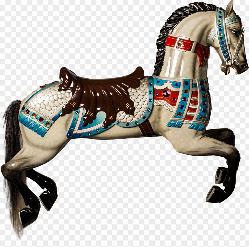 Carousel Horse Vector Mustang Stallion Harnesses Tack Rein PNG