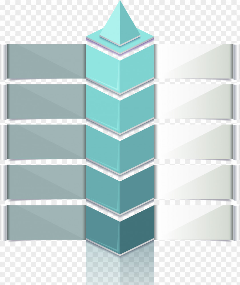 Gradient Green Square Building Chart Infographic Icon PNG