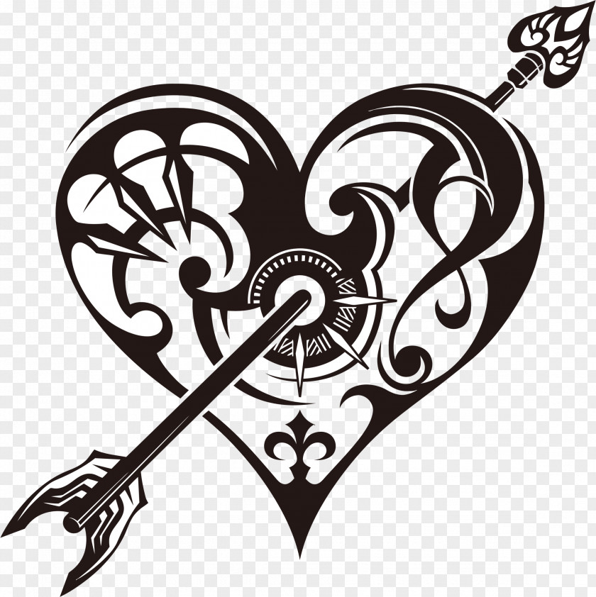 Tribal Heart Cliparts Tattoo Drawing Clip Art PNG
