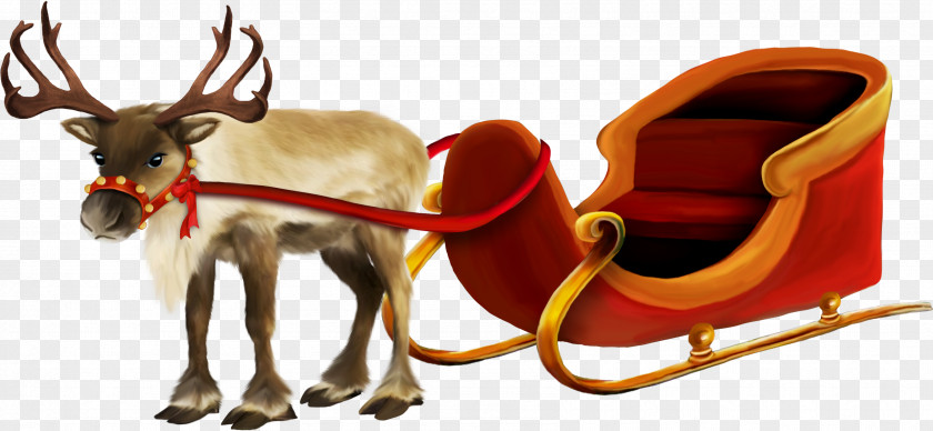 Santa Claus Reindeer Sled Rudolph PNG