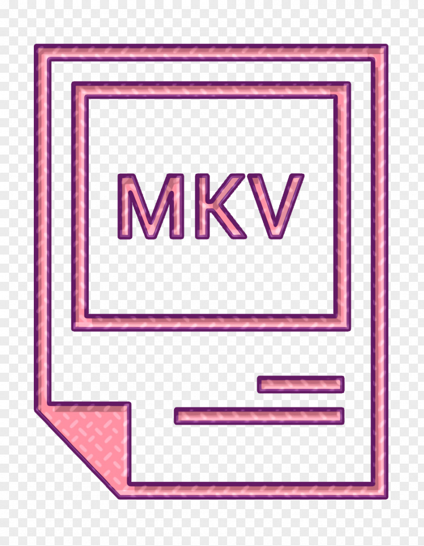 Magenta Rectangle Extention Icon File Mkv PNG