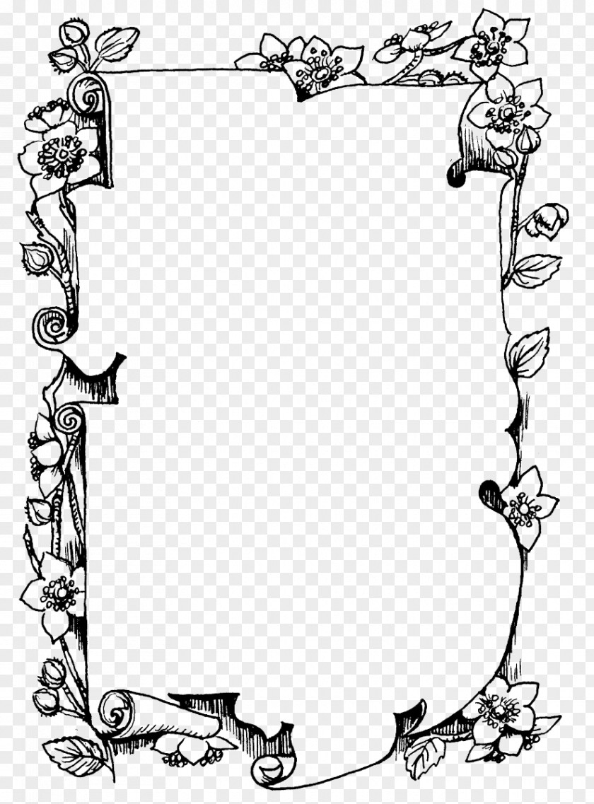 FLOWER FRAME Picture Frames Black And White Drawing Monochrome Photography PNG