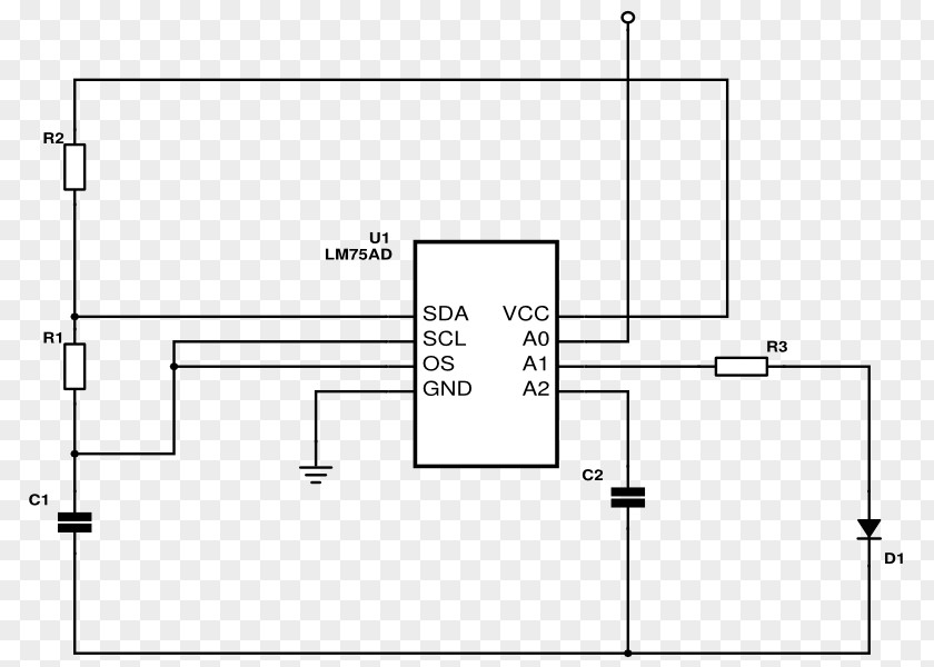 Led Circuit Technical Drawing Diagram PNG