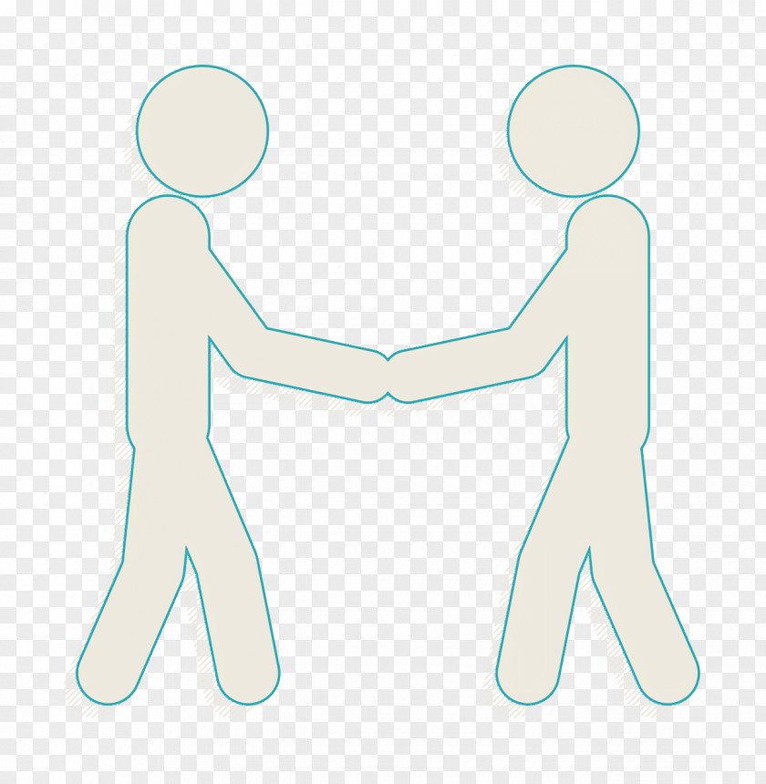 Two Stick Man Variants Shaking Hands Icon Friends Humans Resources PNG