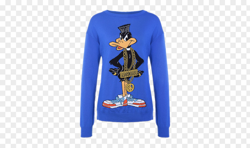 Ms. Cartoon Duck Intarsia Knit Sweater Daffy Moschino Fashion PNG