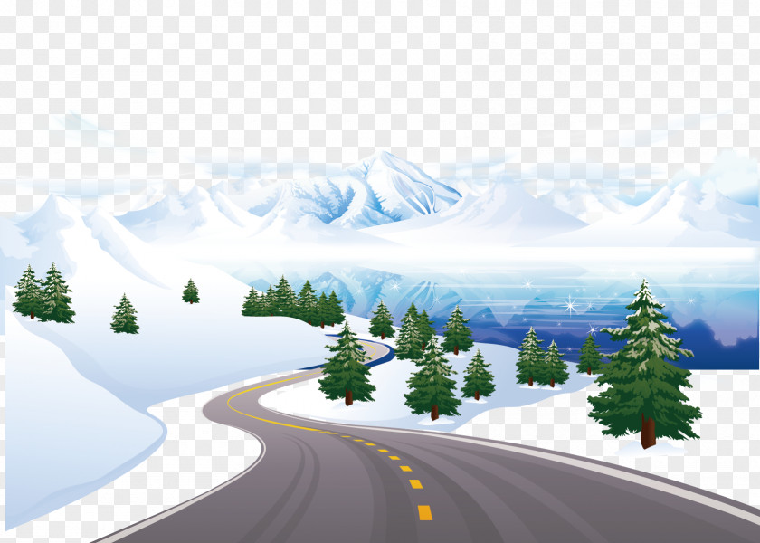 Snow Road Royalty-free Clip Art PNG
