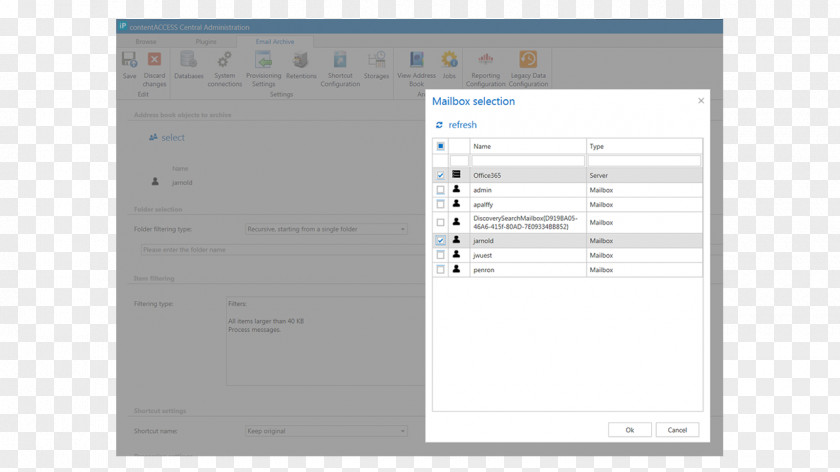 Active Microsoft Exchange Server Email Archiving Personal Storage Table PNG