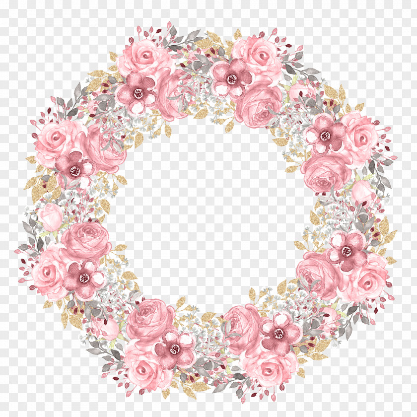 Cut Flowers Lei Watercolor Wreath Flower PNG