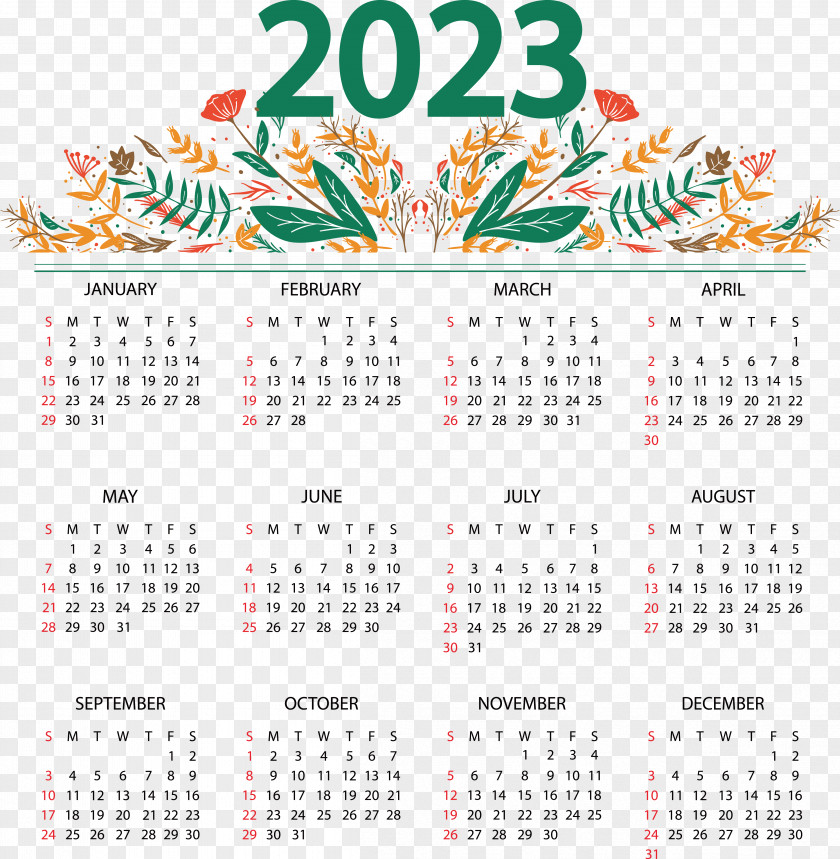 Calendar 2023 2022 Calendar Year Week PNG