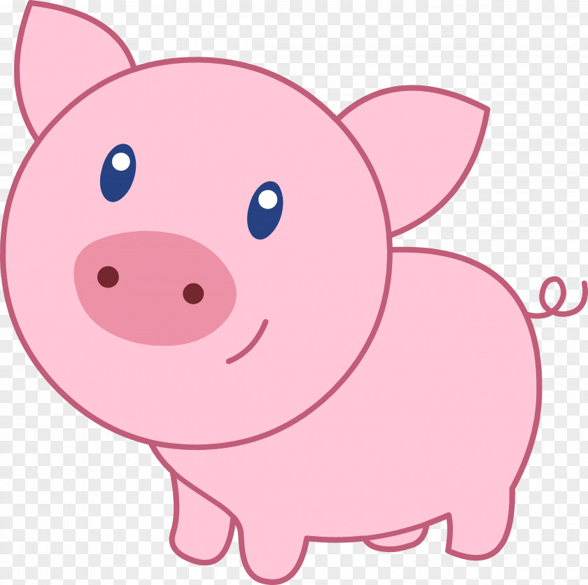 Cute Pig Cliparts Domestic Clip Art PNG