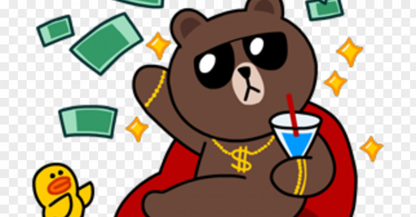 Line Friends Money Sticker PNG