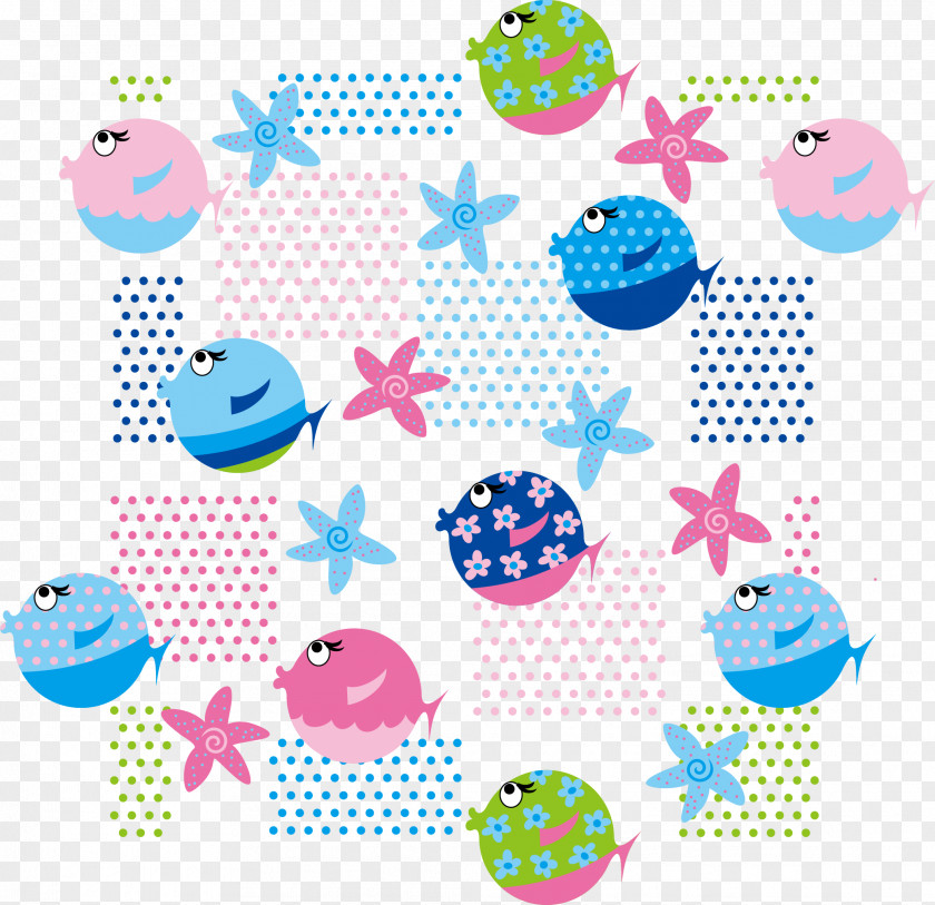 Cute Cartoon Starfish Undersea Fish Curtain Wall Decal Shower Wallpaper PNG