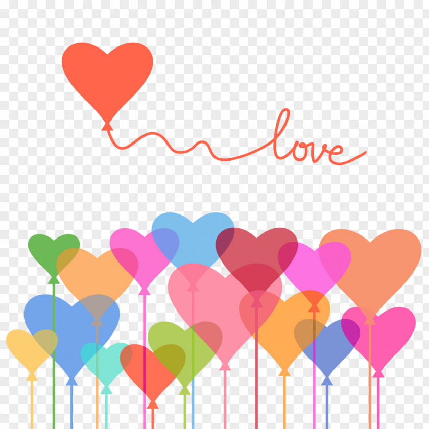 Heart Pink Line Love Balloon PNG