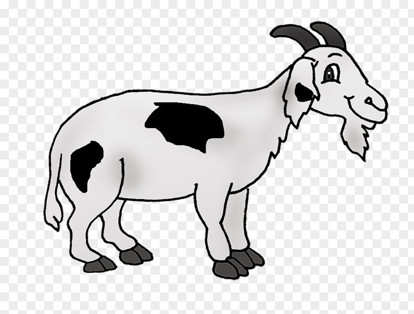 MSheep Sheep Goat Cattle Donkey Black & White PNG