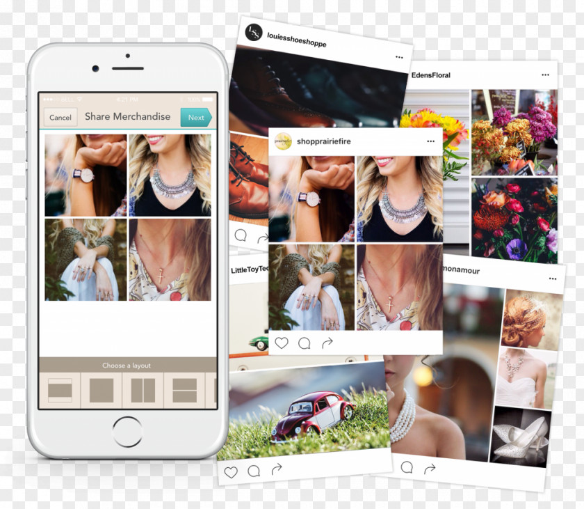 Smartphone Video Social Media Collage Instagram PNG