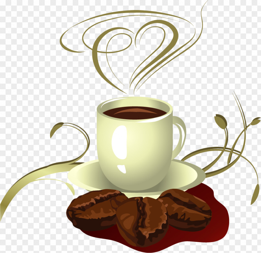 Vector Painted Walnut Coffee Cup Tea Cafe Clip Art PNG