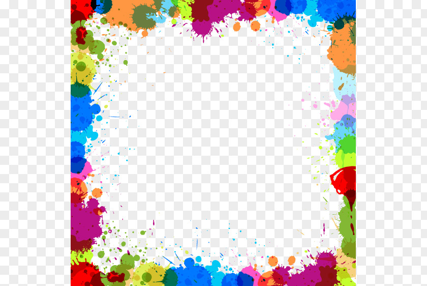 Color Ink Border Clip Art PNG