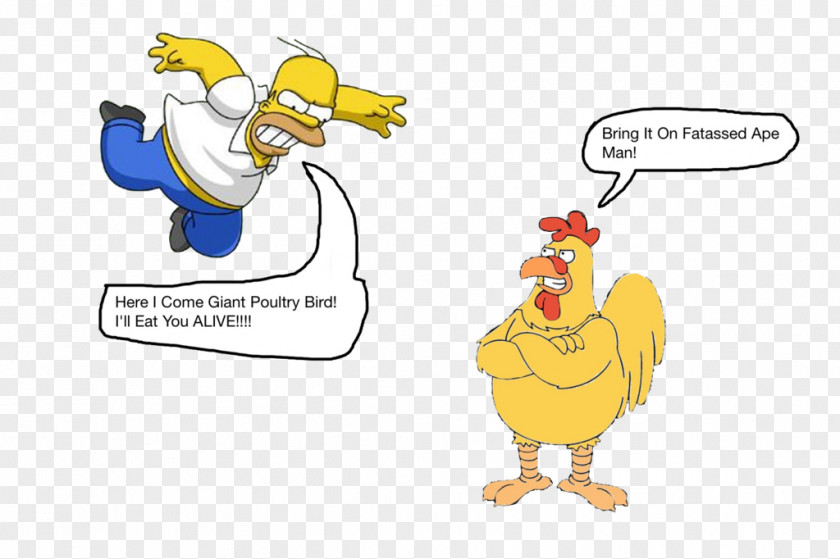 Old Hen Rooster Chicken Duck Homer Simpson The Simpsons: Tapped Out PNG