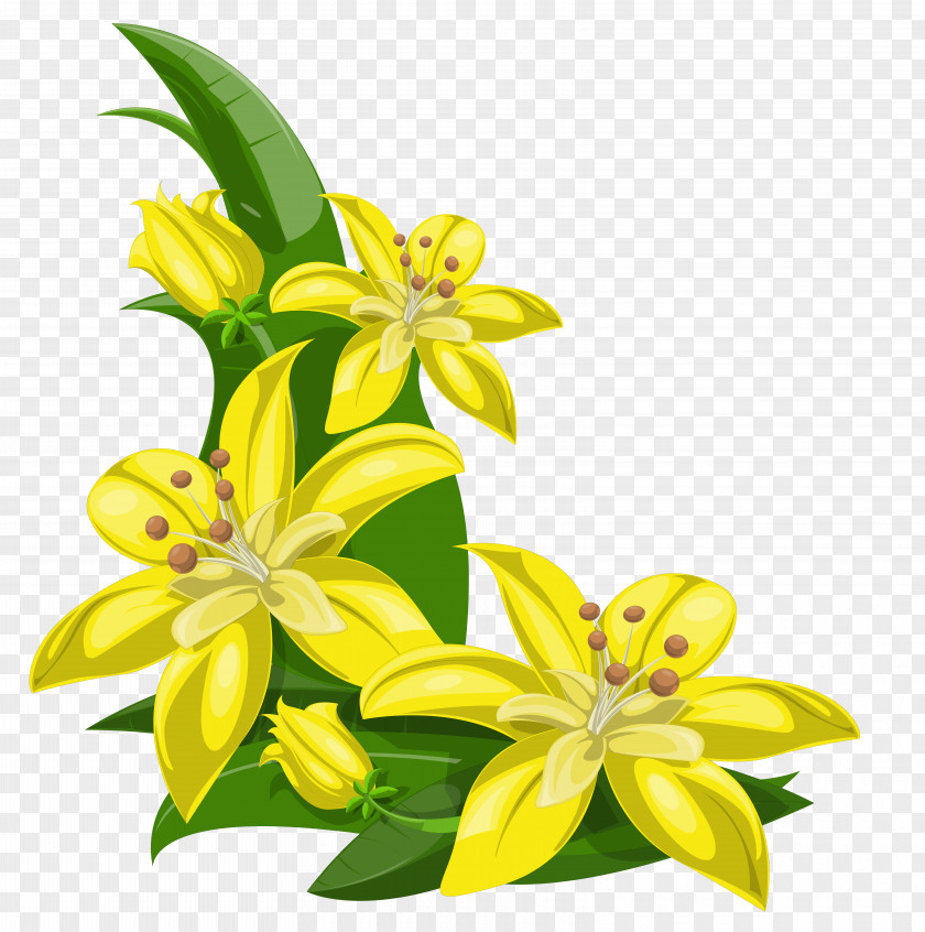 Tropical Flower Yellow Clip Art PNG