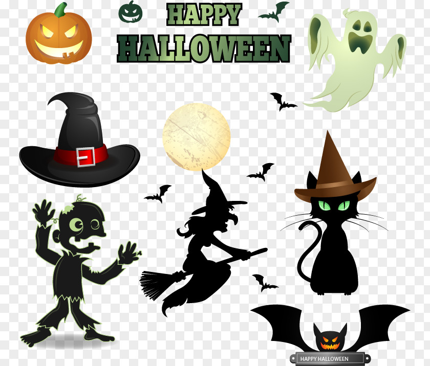 Halloween Design Elements Illustration PNG