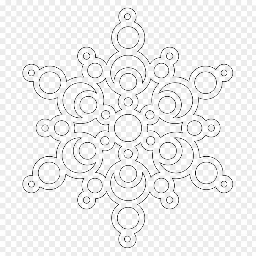Snowflake Coloring Book Mandala Page Child PNG