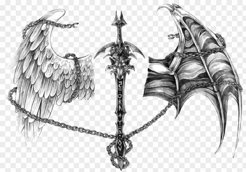 Angel Devil Tattoo Demon Drawing PNG