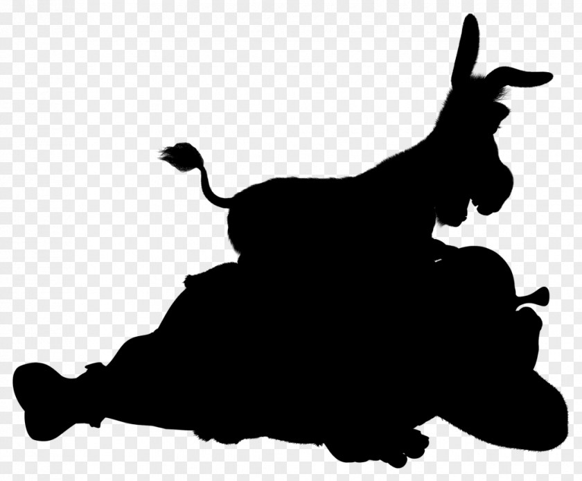 Happy Blackandwhite Dog Silhouette PNG