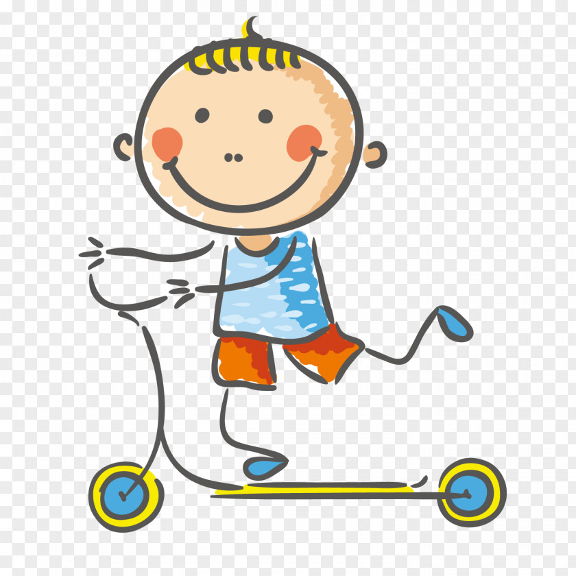 Scooter Boy Child Play Clip Art PNG