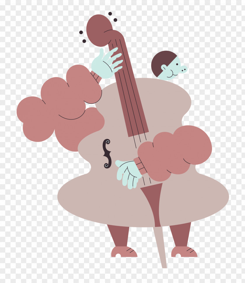 String Instrument Cello Cartoon String Heart PNG