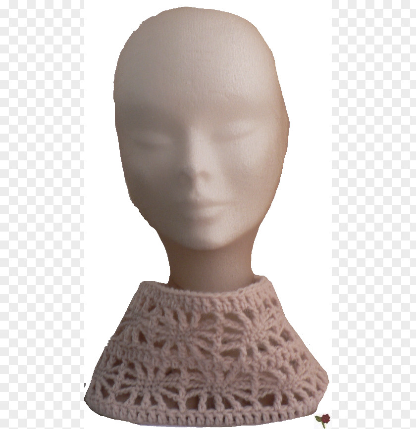 Filet Crochet Mannequin Neck Brown PNG