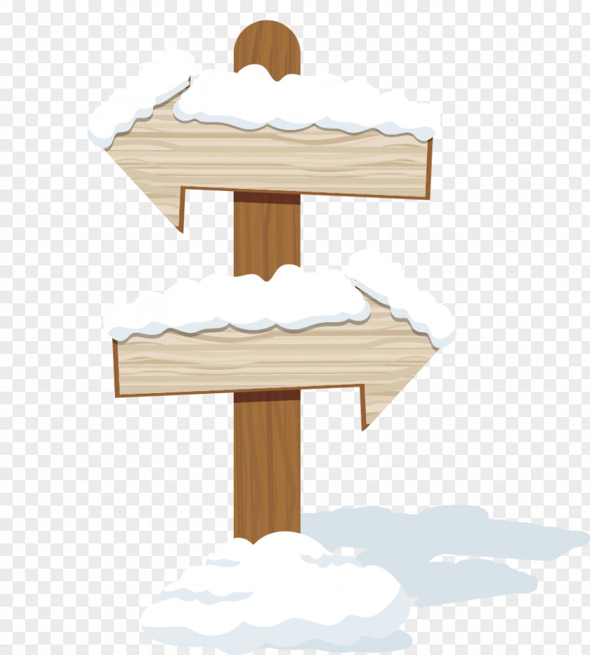 Snow-covered Wooden Guide License Snow PNG