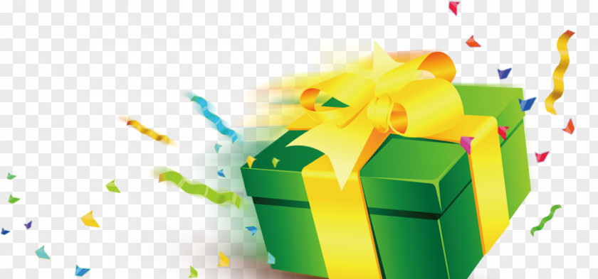 Beautiful Gift Box Ribbon Green PNG