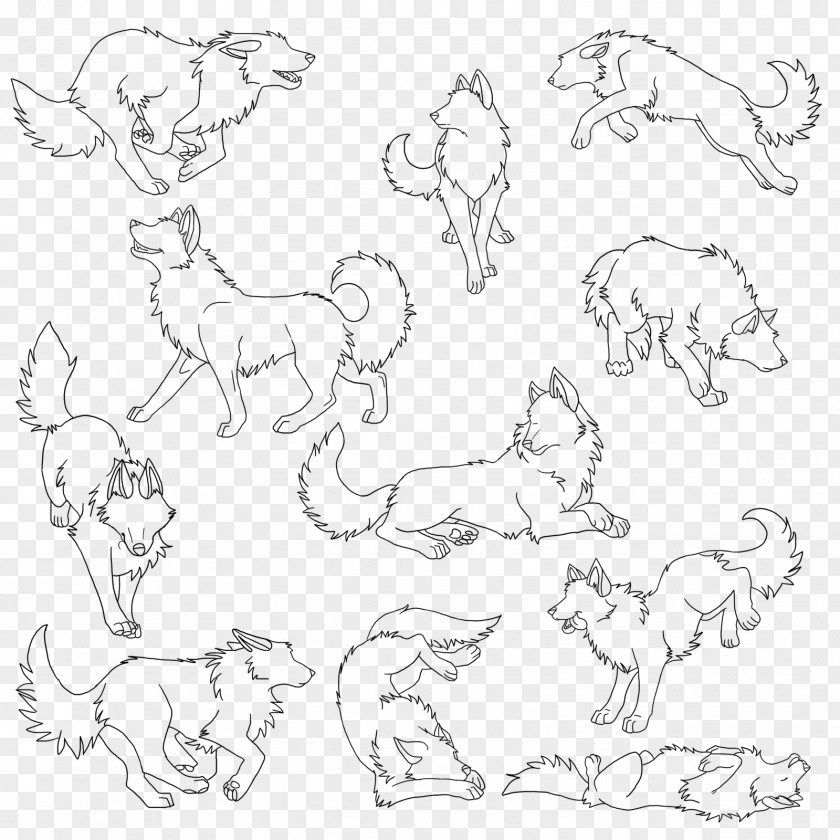 Dancing Lion Puppy Dog Drawing Line Art PNG