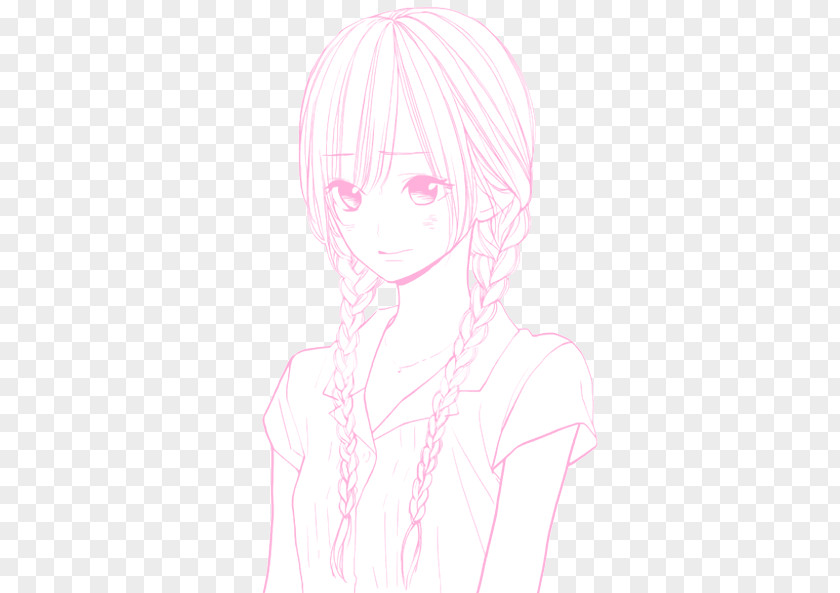 Pink Hair Coloring Drawing Face Hairstyle PNG