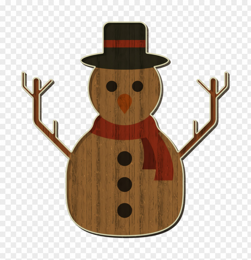 Snowman Wood Christmas Icon PNG