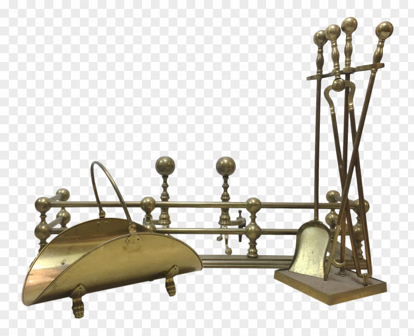 Fireplace Tools Andiron Mid-century Modern Brass PNG