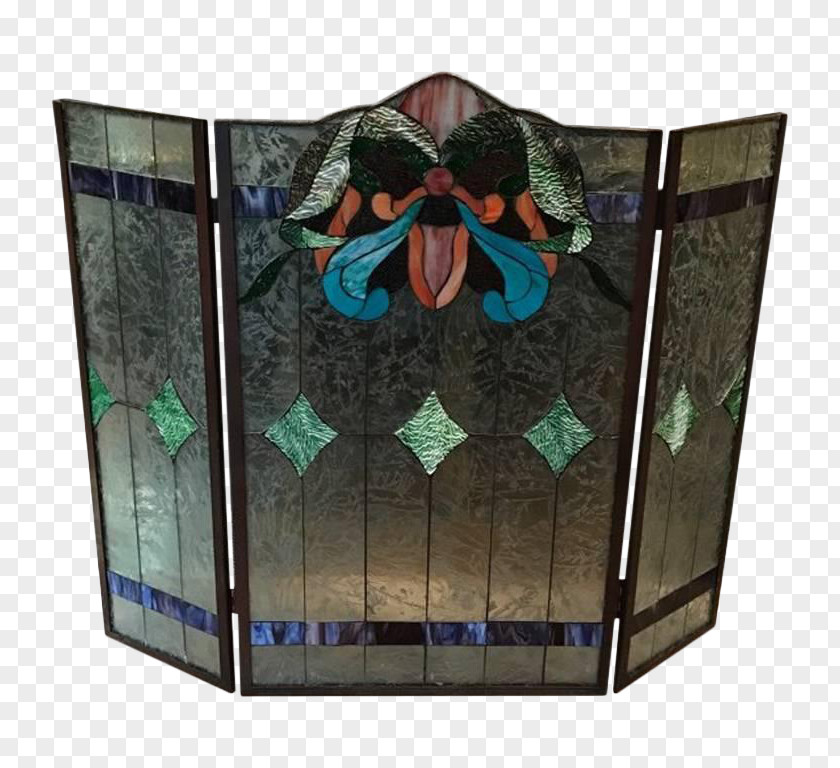 Glass Stained Fire Screen Decorative Arts PNG