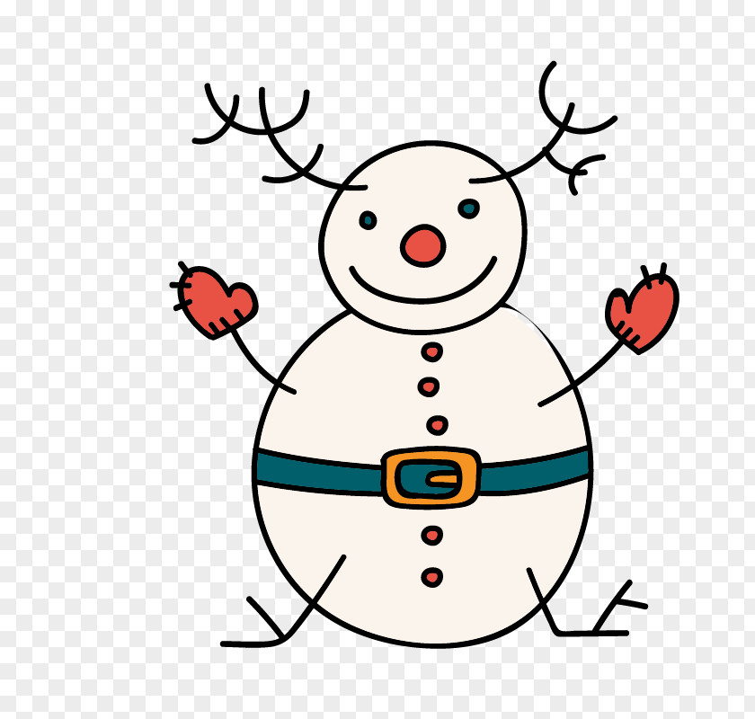 Reindeer Snowman Christmas Clip Art PNG