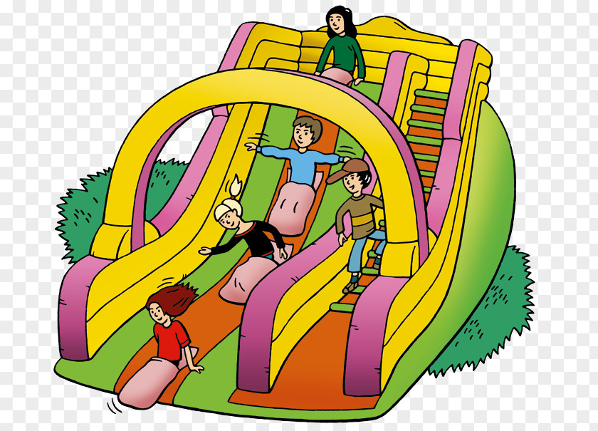 Klettern Clipart Inflatable Bouncers Cartoon Playground Slide Clip Art PNG