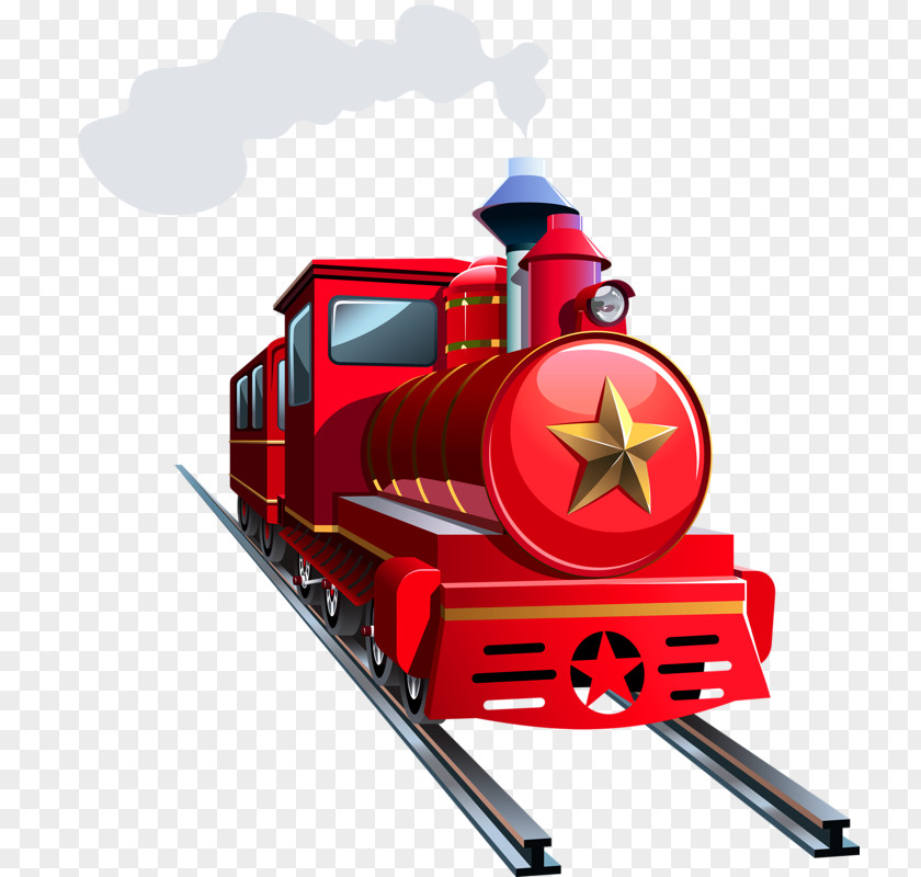 Red Train Cartoon Rail Transport PNG