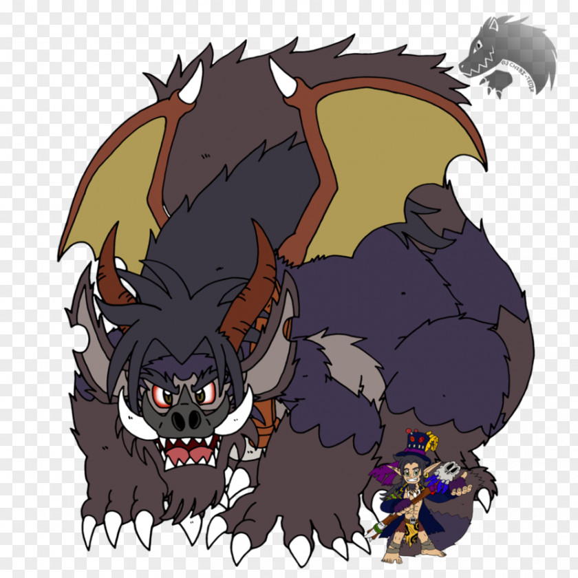 Demon Cartoon Purple Legendary Creature PNG