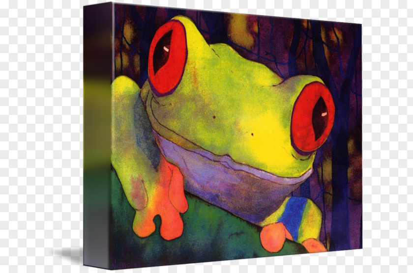 Frog Tree True Modern Art Acrylic Paint PNG