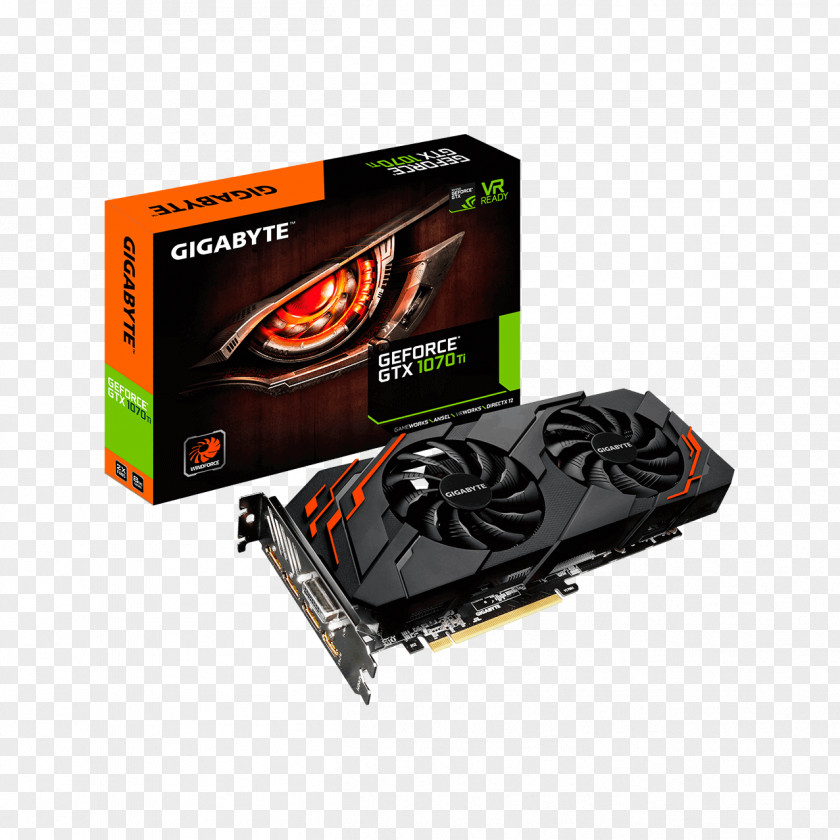 Gd Graphics Cards & Video Adapters NVIDIA GeForce GTX 1070 Ti WINDFORCE 8G GDDR5 SDRAM Gigabyte Technology PCI Express PNG
