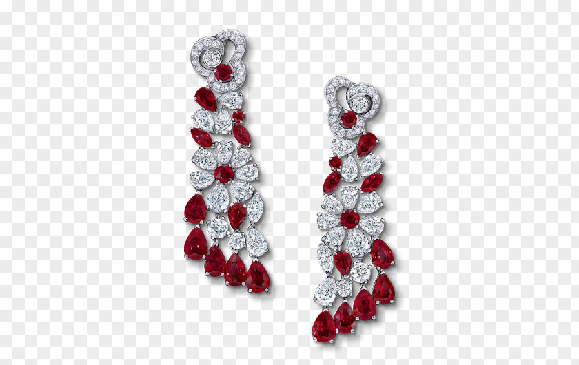 Jewellery Earring Graff Diamonds Gemstone Ruby PNG